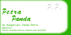 petra panda business card